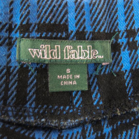 Wild Fable Blue Plaid Wide Leg Pants Size Small 28" - Picture 4 of 6